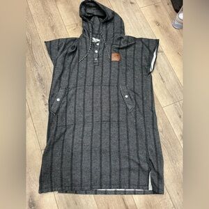 Slowtide Charcoal/Gray Striped Hooded Unisex Changing Poncho